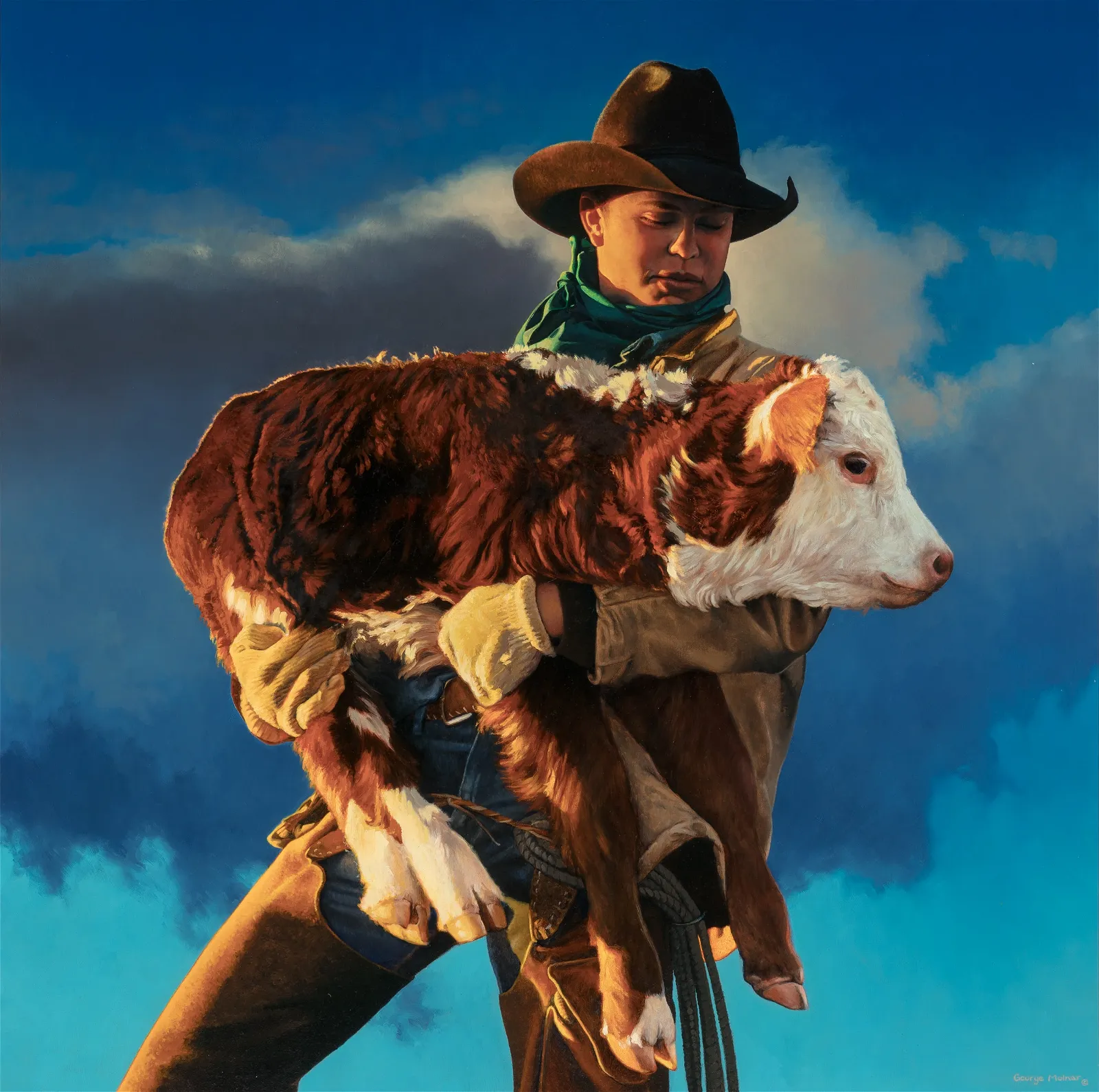 George Molnar – Cowboy and Calf