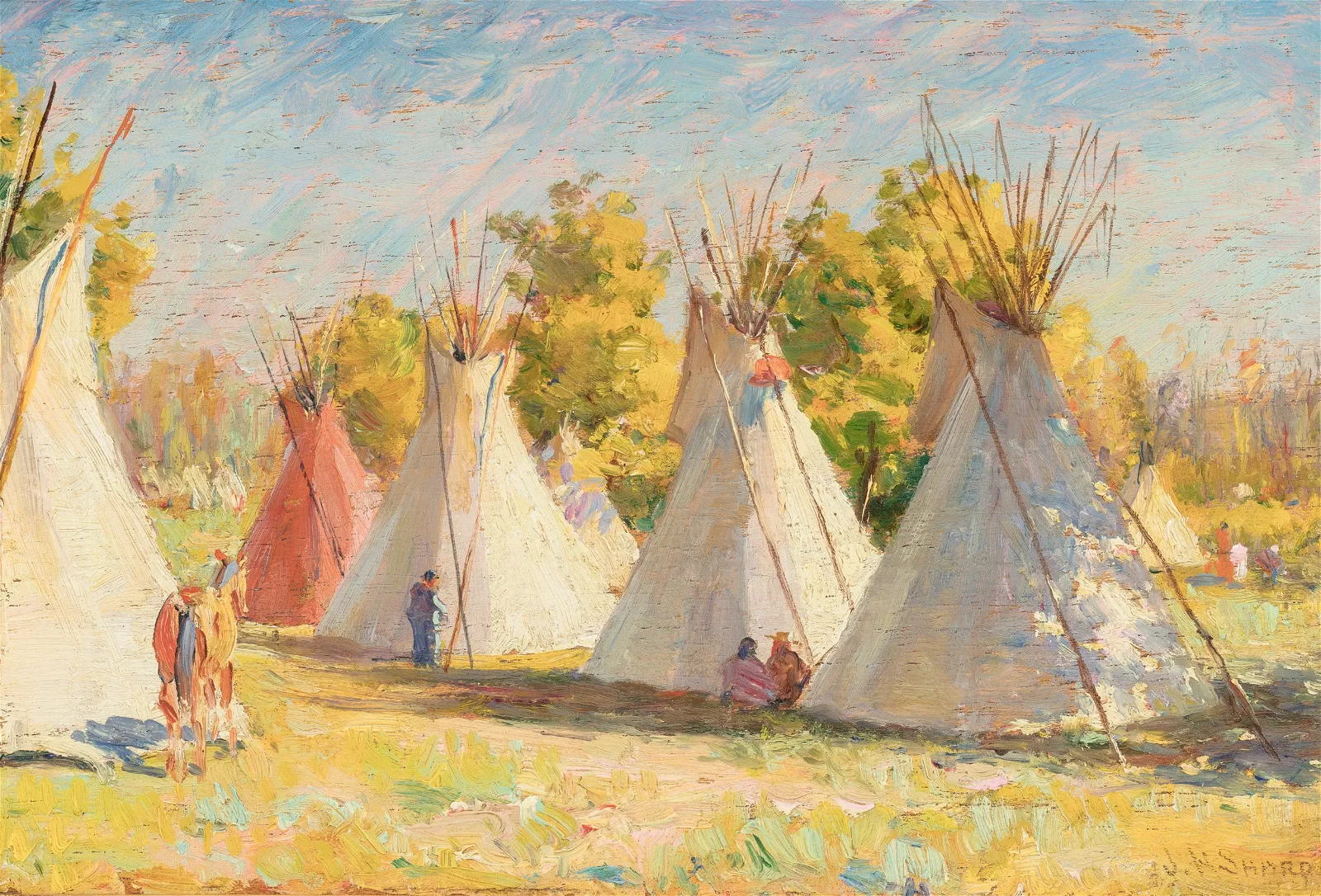 Joseph Henry Sharp – Crow Camp Near Custer Battlefield